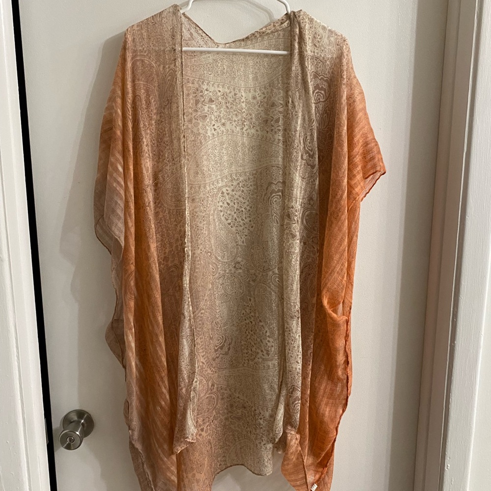 Ombré peach kimono/wrap OS